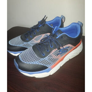 Skechers Mens Running Sneakers 8.5M Max Cushioning Elite Athletic Navy Orange